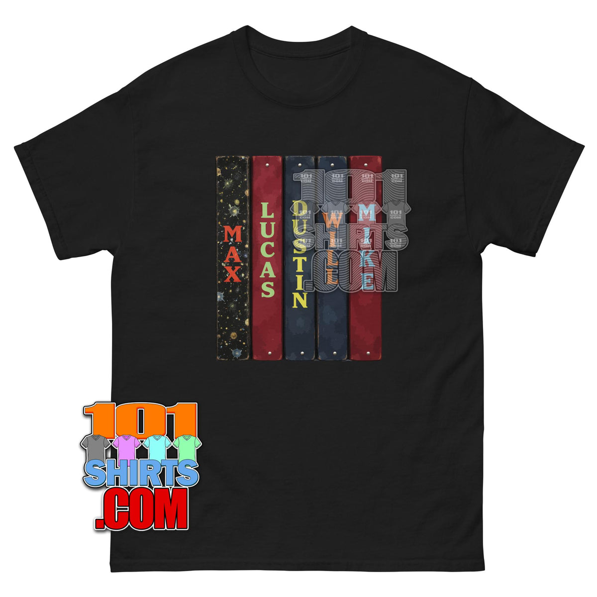 Stranger Things Season 5 Books Spine Max Lucas Dustin Will Mike T-Shirt