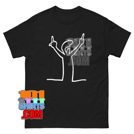 La Linea Cartoon Funny Middle Finger Flipping the Bird T-Shirt