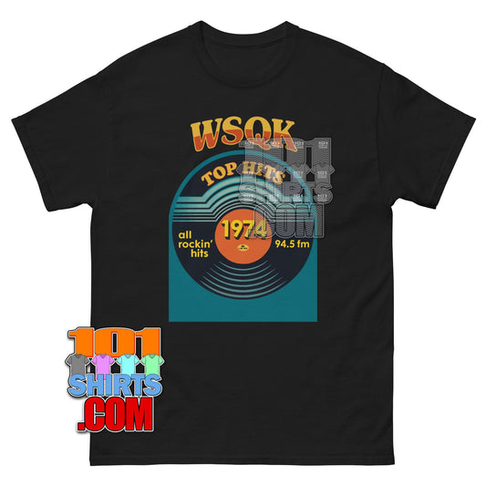 Stranger Things WSQK 94,5 FM Radio Station Logo Top Hits 1974 T-Shirt