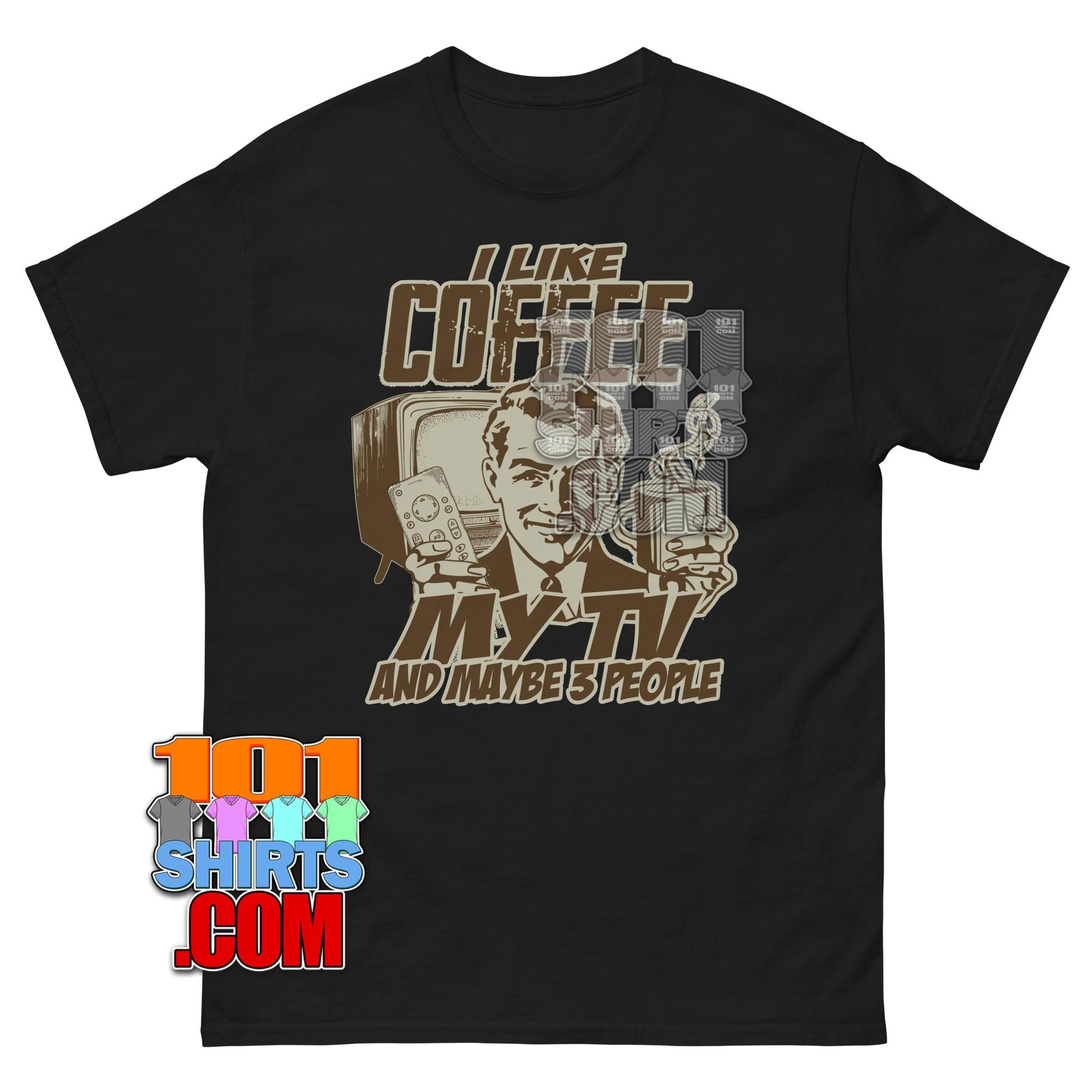 Funny Coffee and TV Lover Retro T-Shirt Vintage Introvert Gift