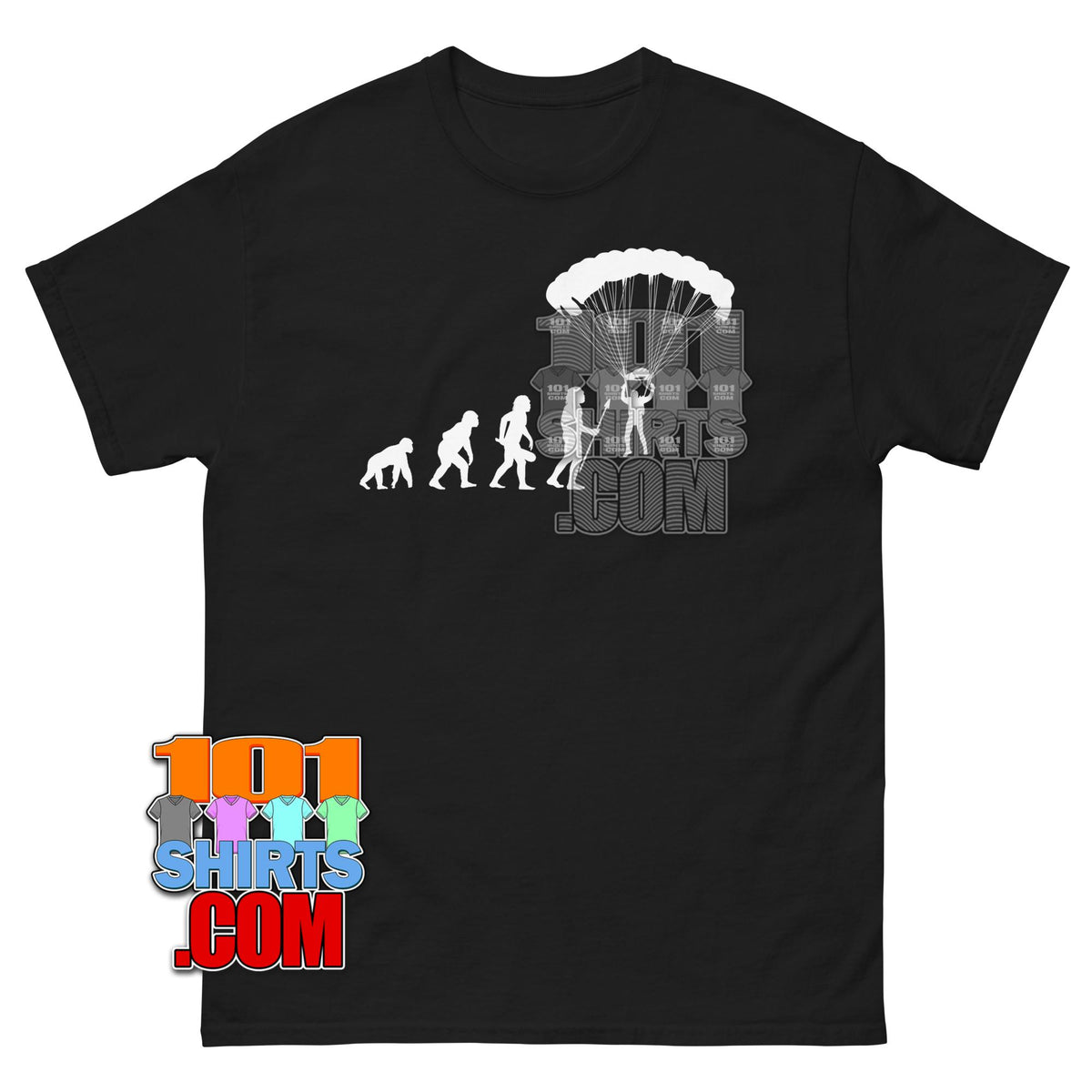 Evolution of Man Skydiver T-Shirt Funny Skydiving Parachute Jump Gift