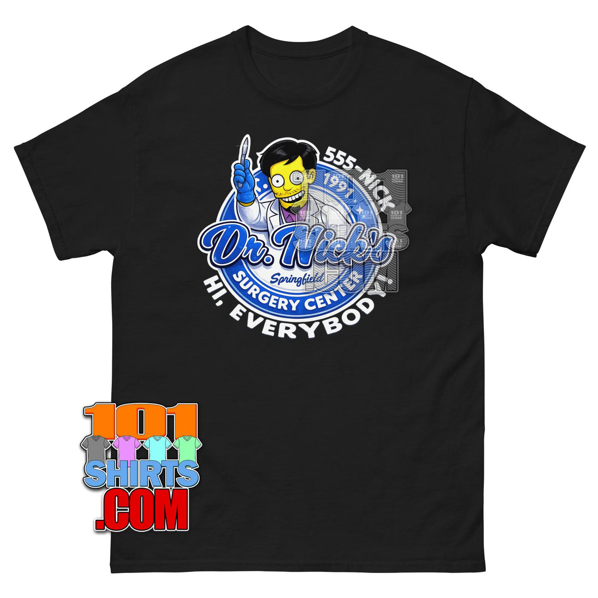 The Simpsons Cartoon TV Show Dr. Nick Surgery Clinic Springfield T-Shirt