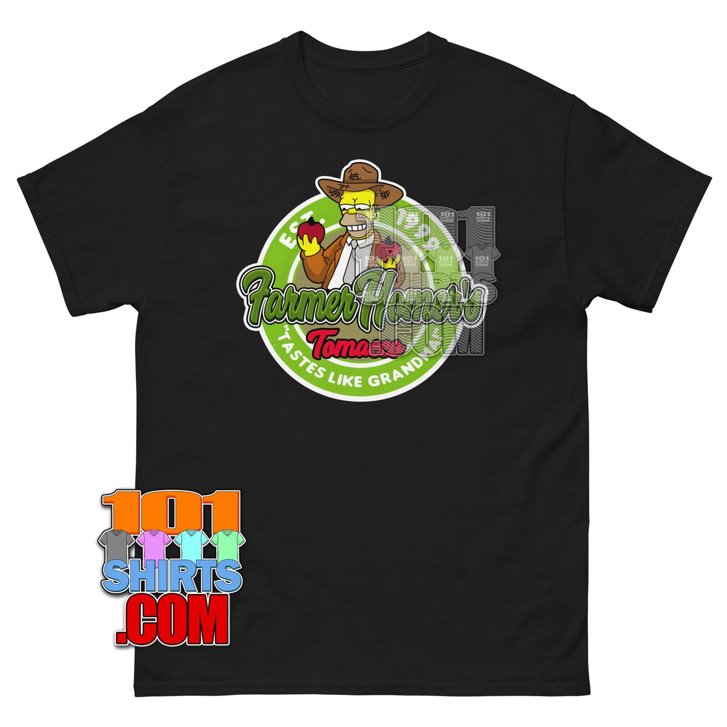 The Simpsons Cartoon TV Show Homer Simpson Farmer Logo T-Shirt