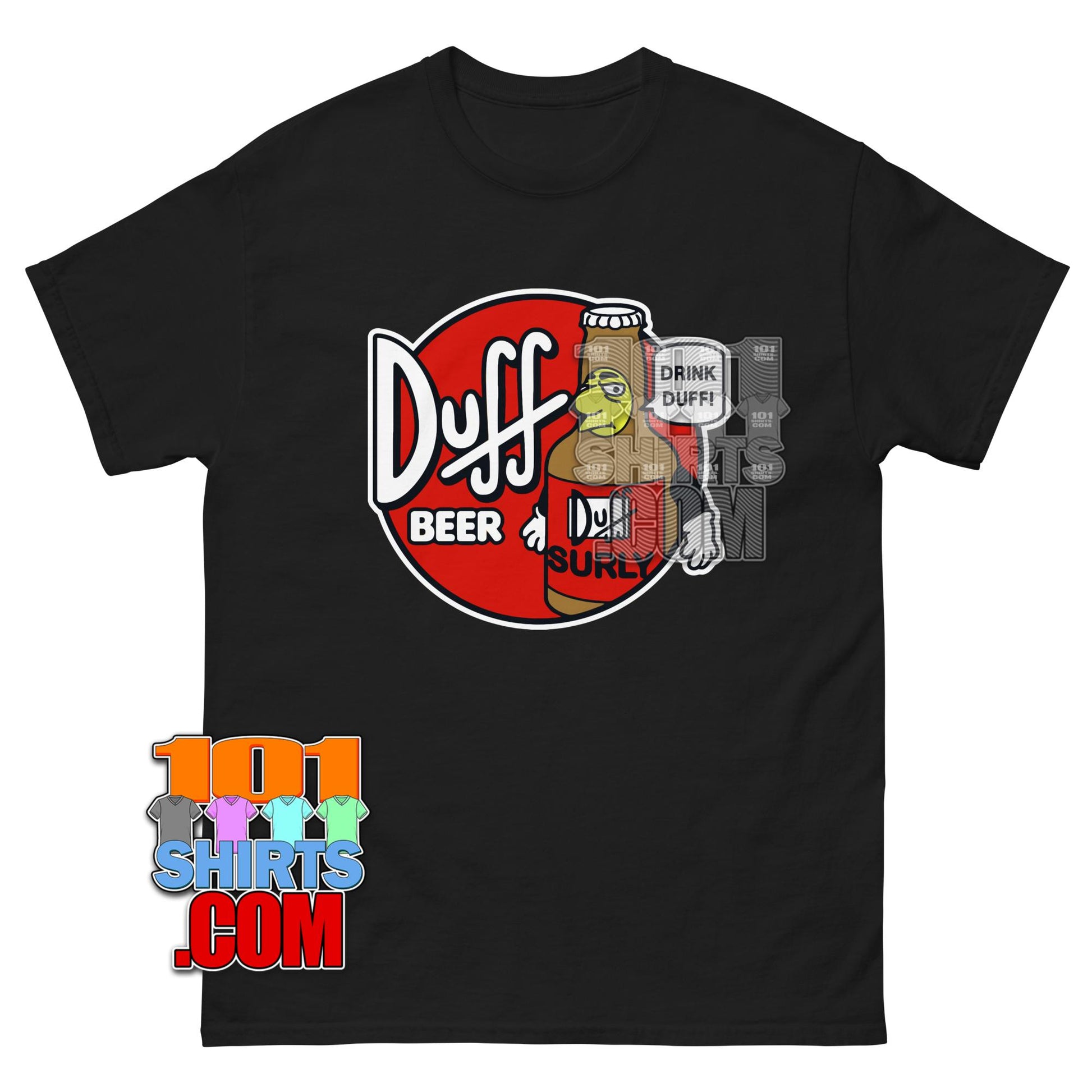 The Simpsons Cartoon TV Show Funny Duff Beer Commercial Tee.

