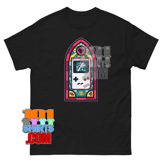 Retro Game Boy Stained Glass T-Shirt Funny Gamer Gaming Nerd Gift Tee