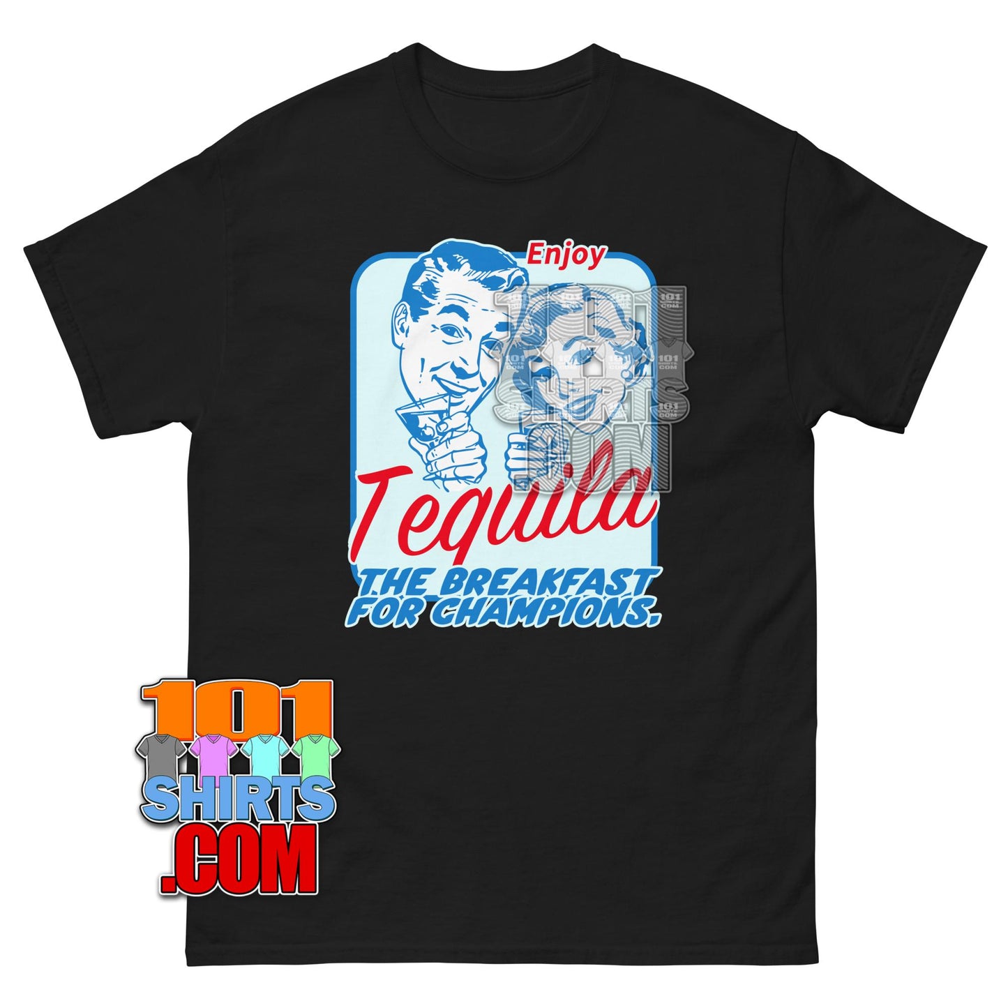Enjoy Tequila Breakfast of Champions T-Shirt Funny Vintage Alcohol Tee