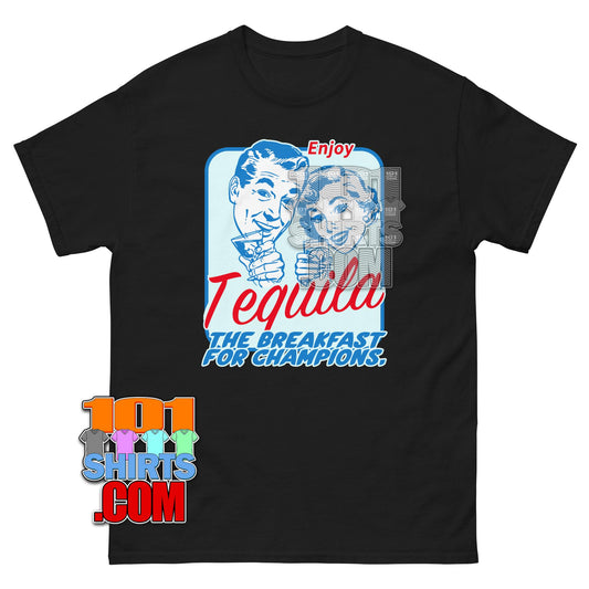 Enjoy Tequila Breakfast of Champions T-Shirt Funny Vintage Alcohol Tee
