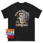 Less Depresso More Espresso Funny Coffee Skeleton Graphic T-Shirt