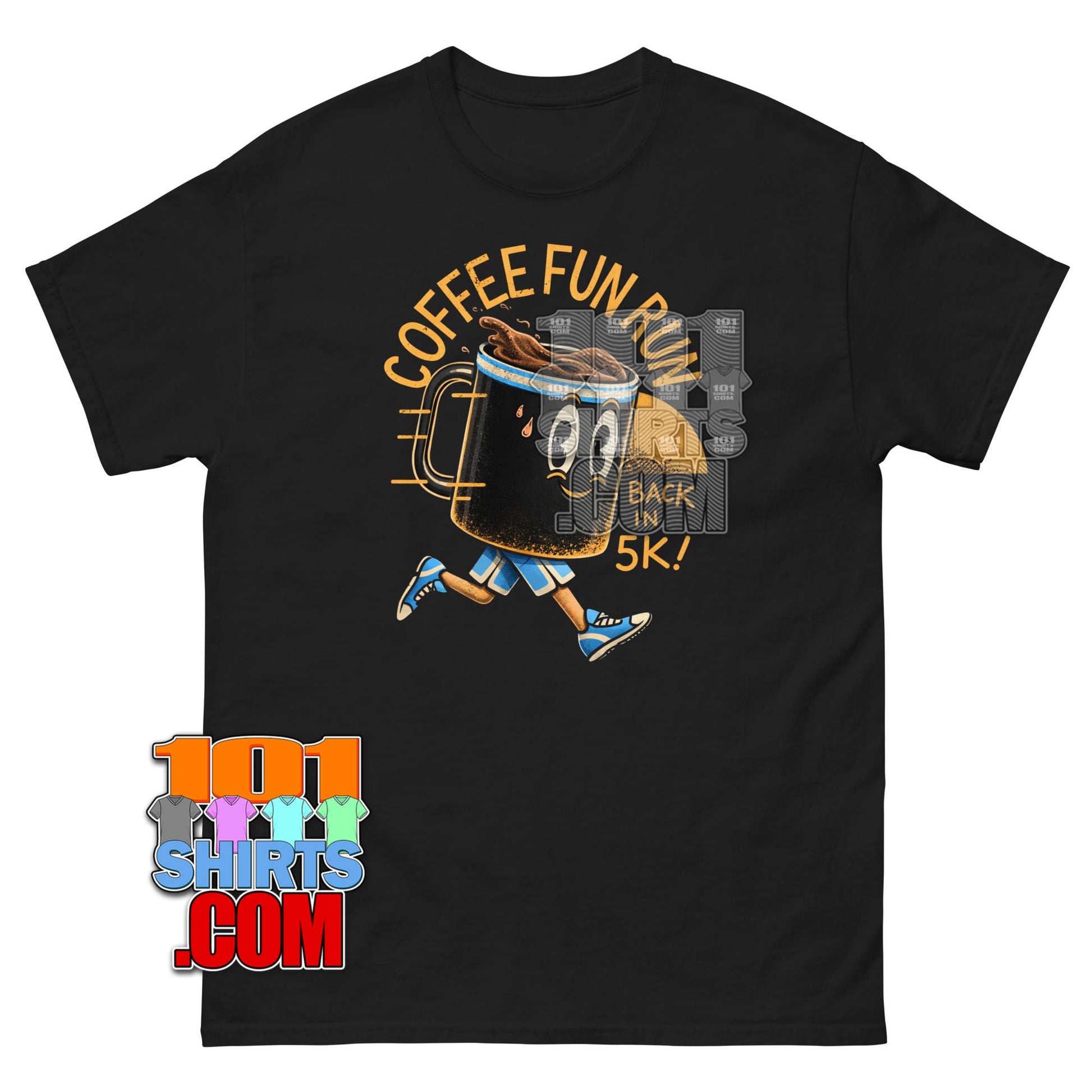 Coffee Fun Run Back in 5k T-Shirt Funny Running Caffeine Graphic Tee
