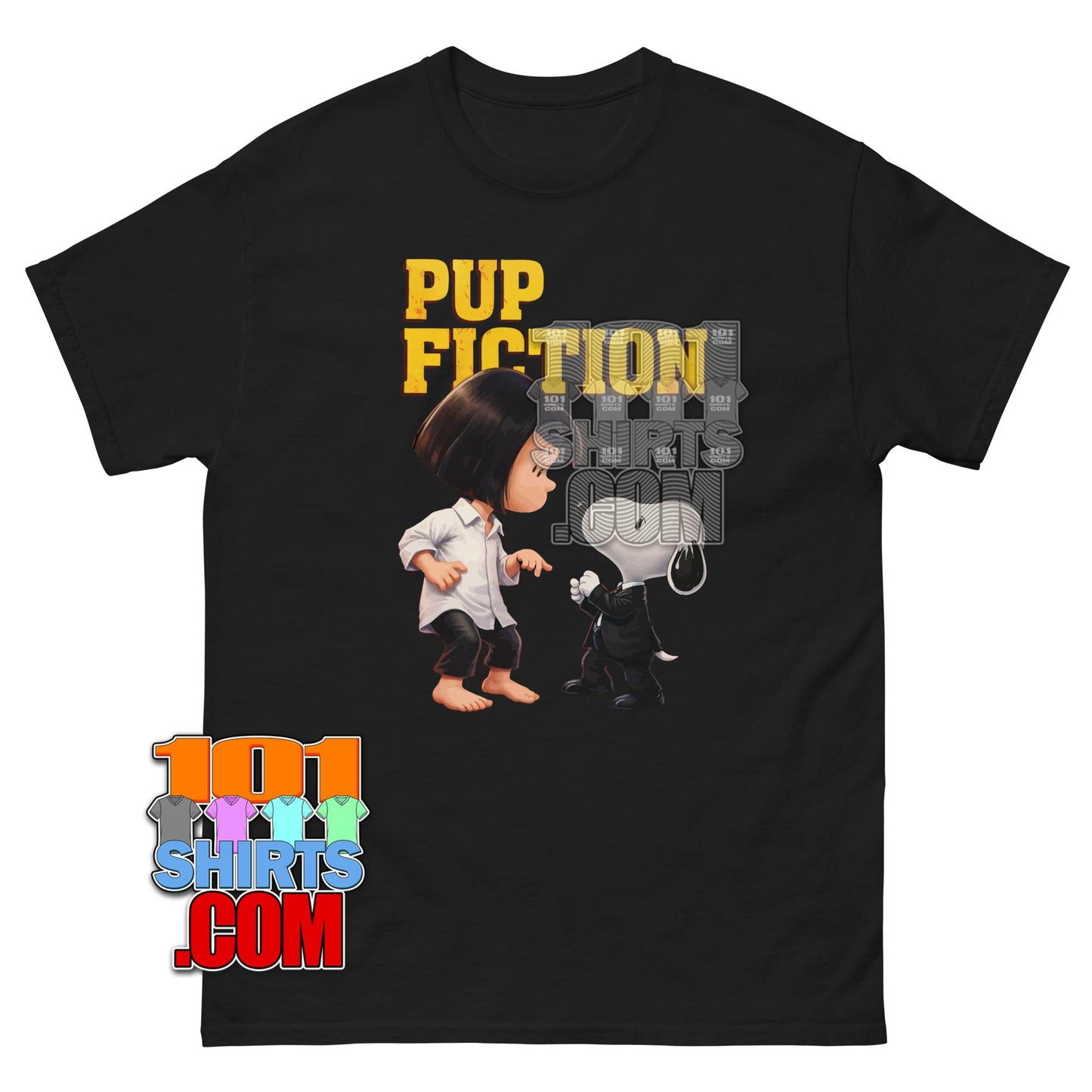 Pup Fiction T-Shirt Snoopy Pulp Fiction Parody Movie Fan Mashup Tee