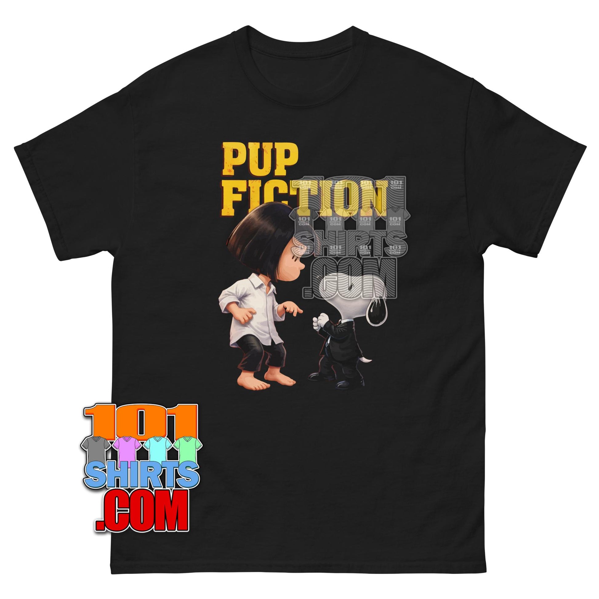 Pup Fiction T-Shirt Snoopy Pulp Fiction Parody Movie Fan Mashup Tee