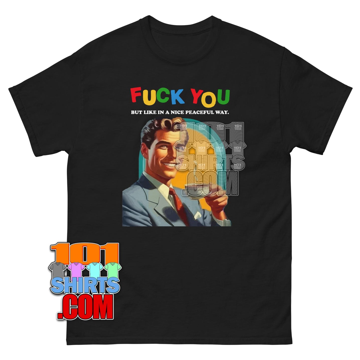Fuck You T-Shirt Retro 50s Coffee Man Funny Sarcastic Graphic Tee