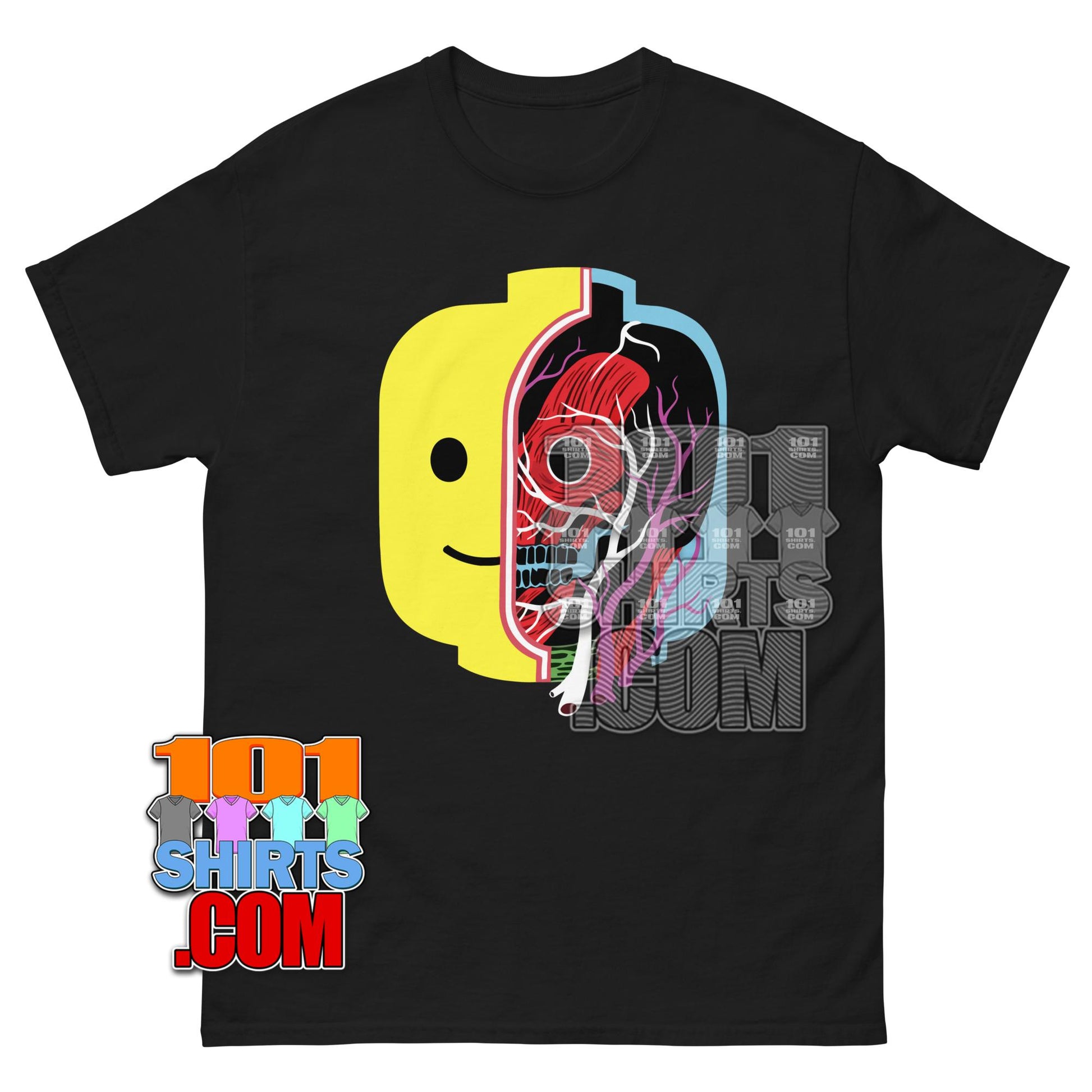 Lego Head Anatomy T-Shirt Retro Brick Minifigure Tee
