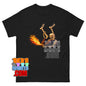 Funny Farting Skeleton T-Shirt Fire Skull Humor Graphic Tee