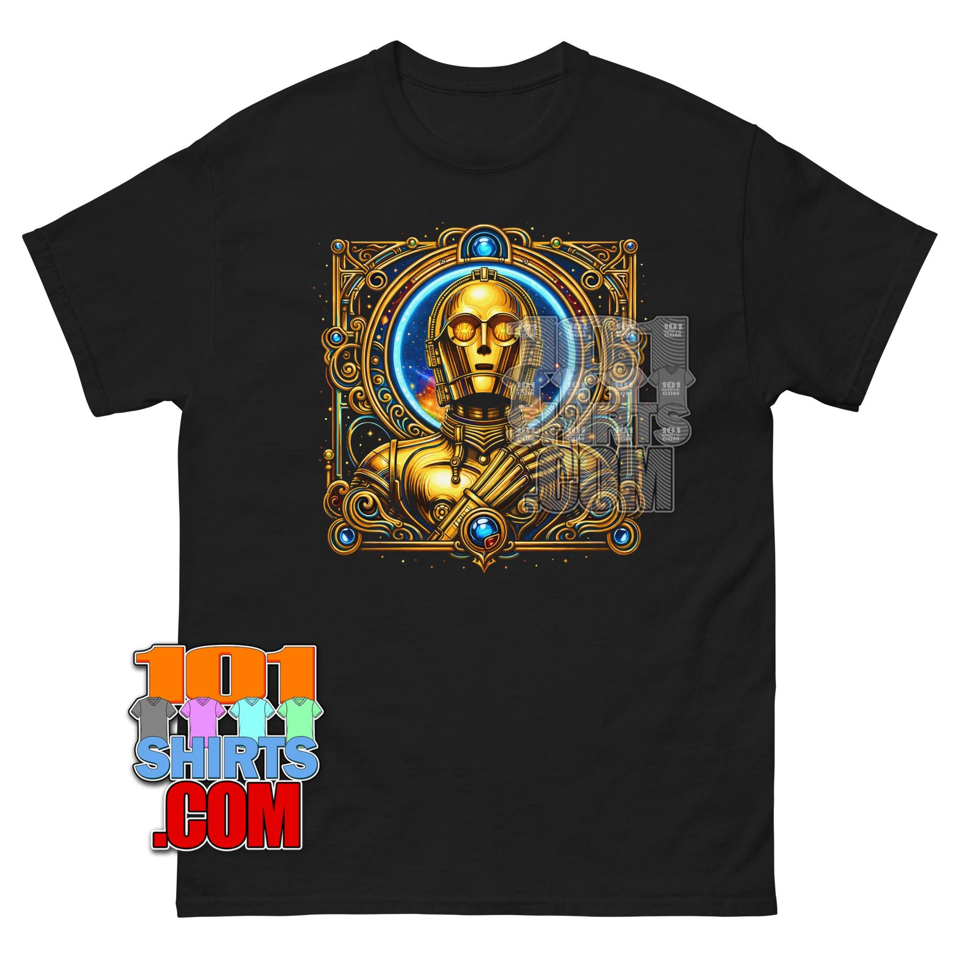 C-3PO Star Wars Art Nouveau Golden Droid Aesthetic Graphic T-Shirt