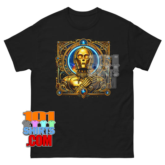 C-3PO Star Wars Art Nouveau Golden Droid Aesthetic Graphic T-Shirt