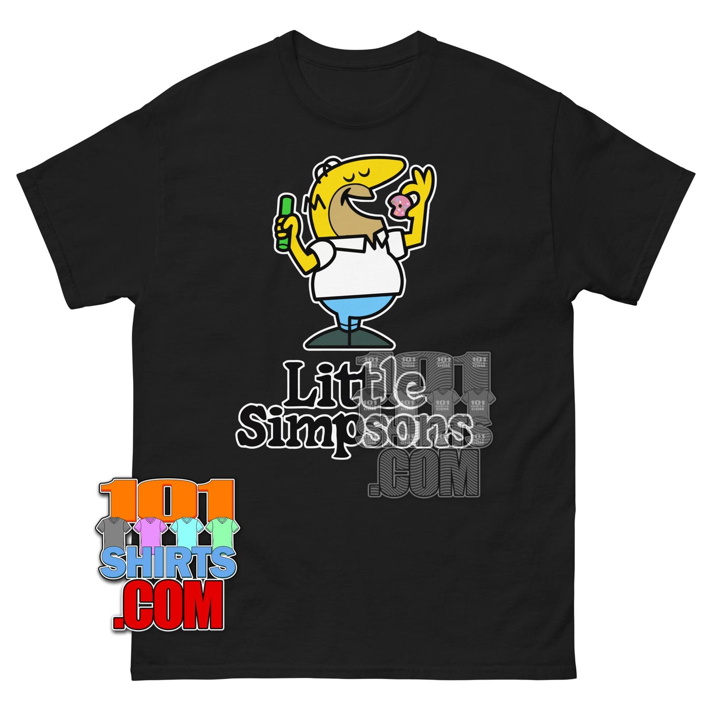 Homer Simpson Little Caesars Pizza Donut Funny Mashup T-Shirt
