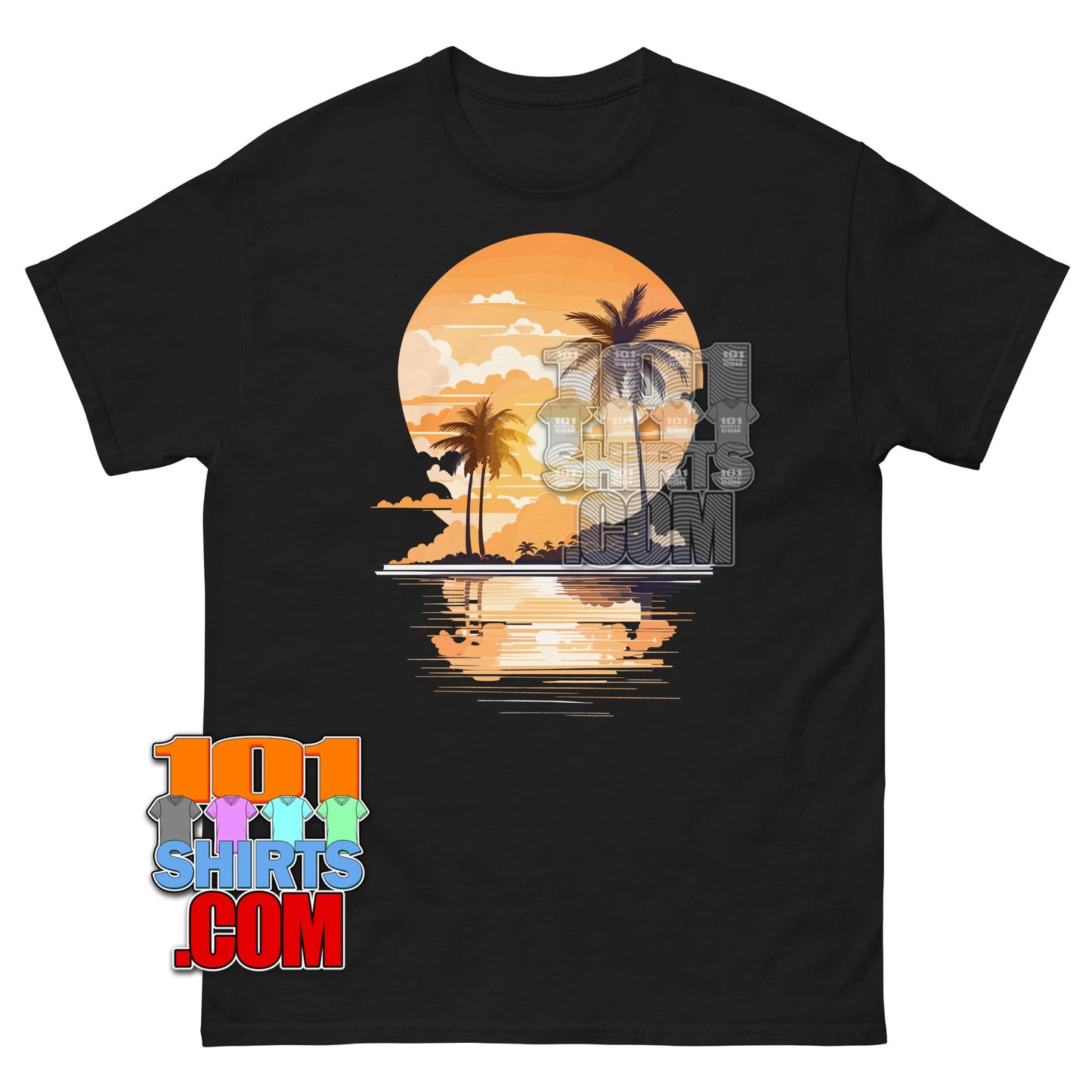 80s Sunset Palm Tree T-Shirt Retro Synthwave Beach Tee