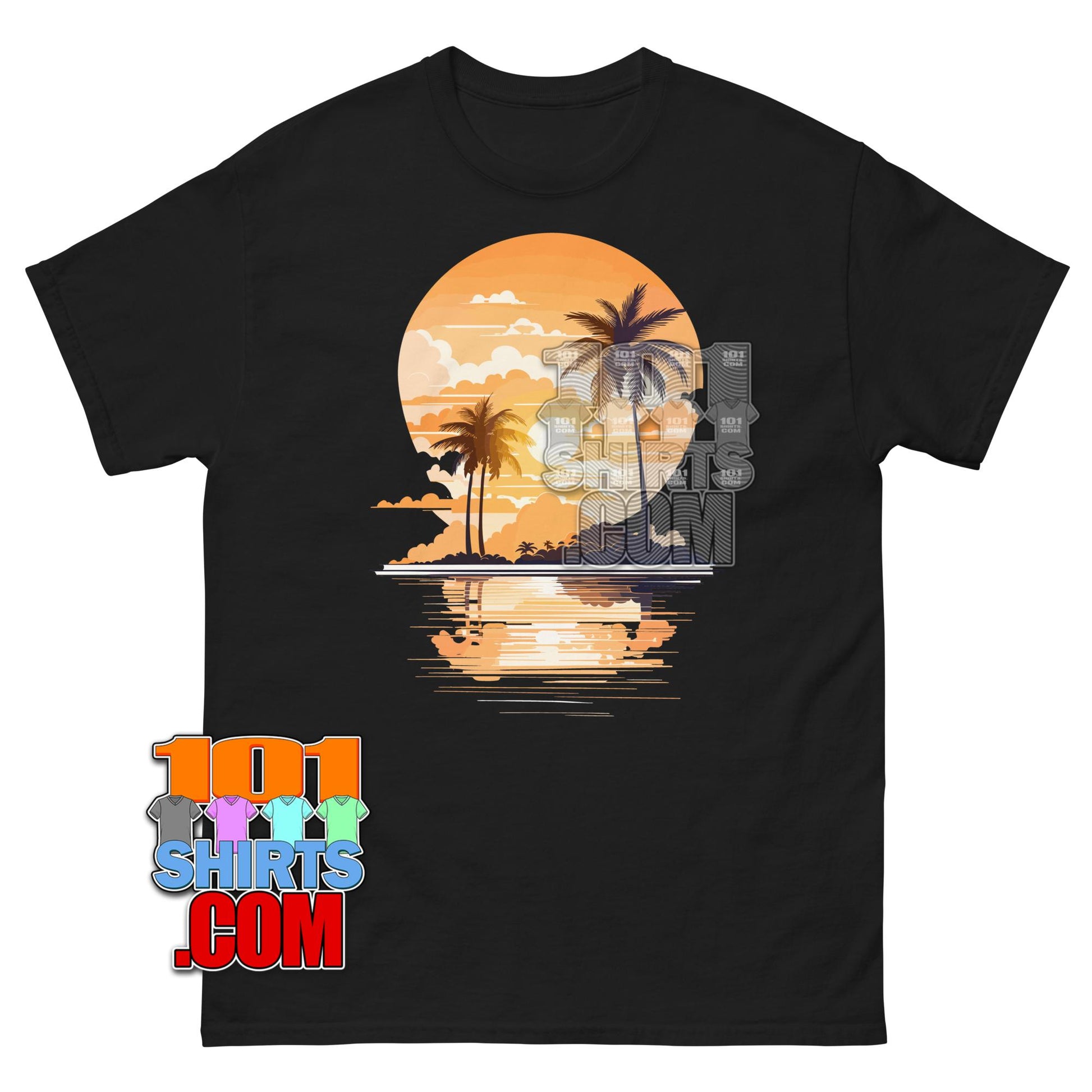 80s Sunset Palm Tree T-Shirt Retro Synthwave Beach Tee