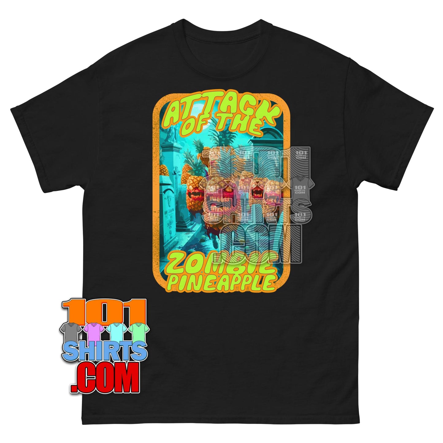 Zombie Pineapple Horror T-Shirt Spooky Monster Graphic Tee