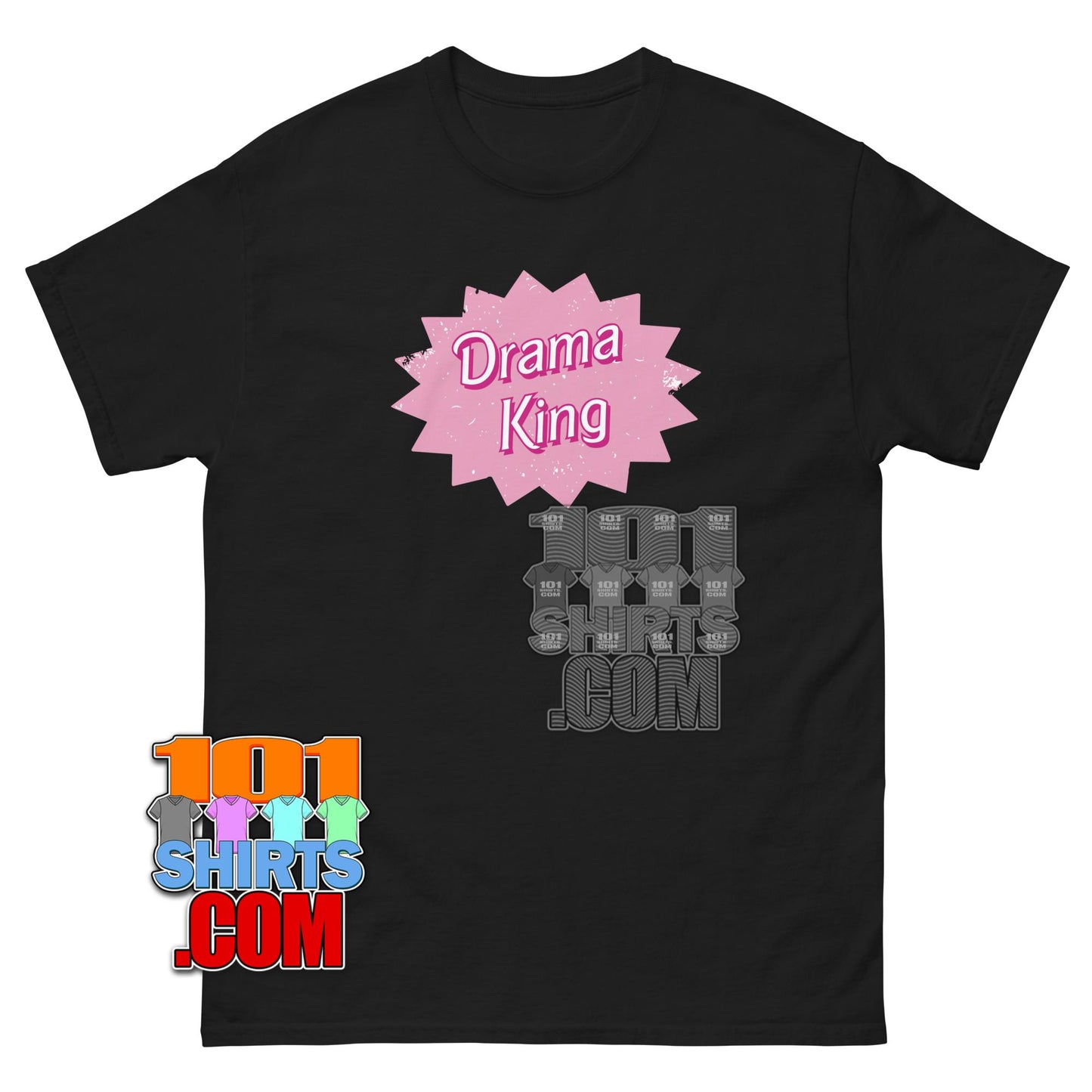 Drama King T-Shirt Funny Pink Star Graphic Sarcastic Men Tee
