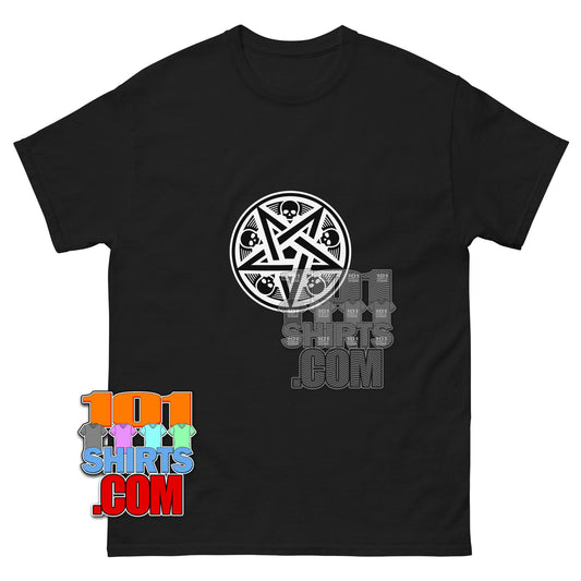 Occult Pentagram Skull T-Shirt Gothic Satanic Baphomet Graphic Tee