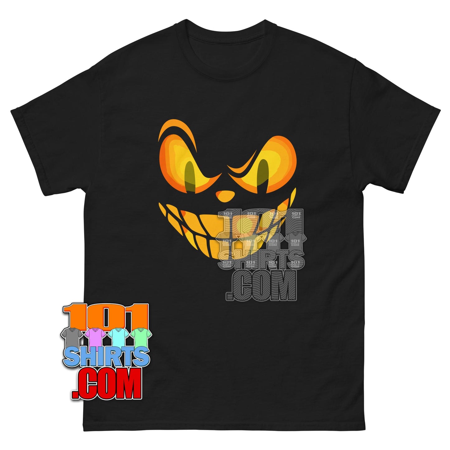 Scary Pumpkin Face T-Shirt Halloween Jack O Lantern Graphic Tee