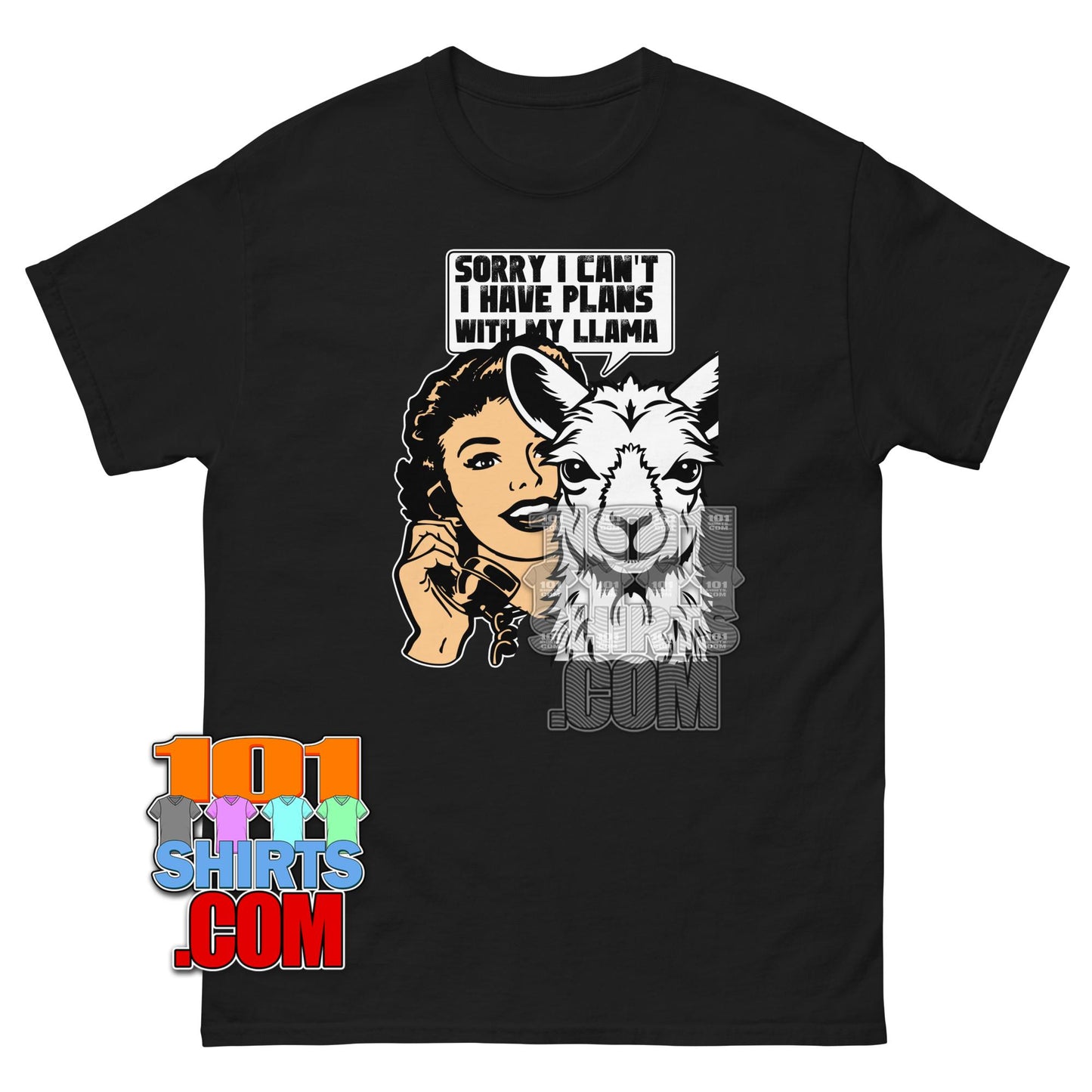 Funny Llama T-Shirt Sorry I Have Plans With My Llama Alpaca Lover Tee