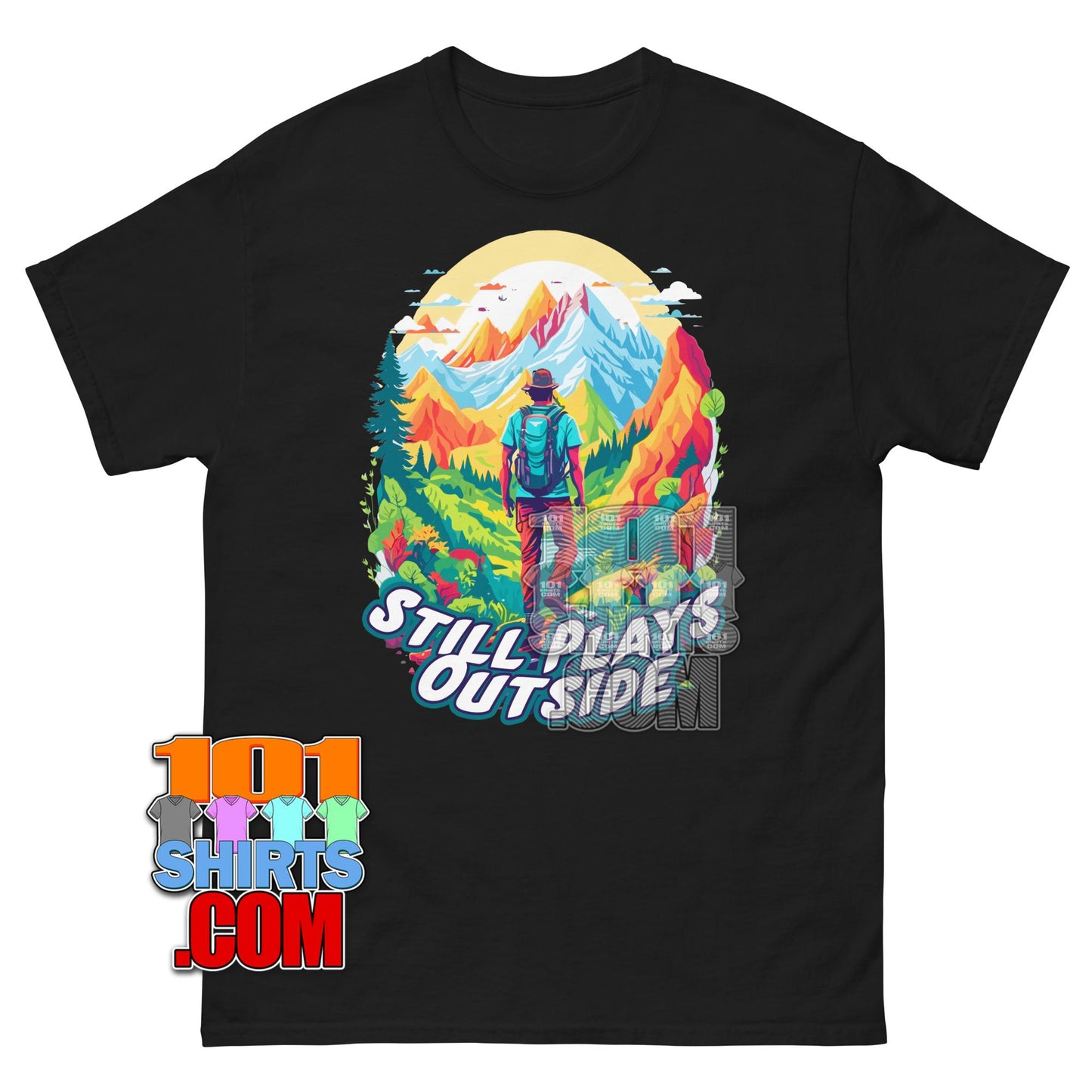 Still Plays Outside T-Shirt Funny Mountain Graphic Teep