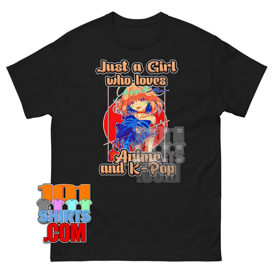 Just A Girl Who Loves Anime and K-Pop T-Shirt Kawaii Graphic Tee