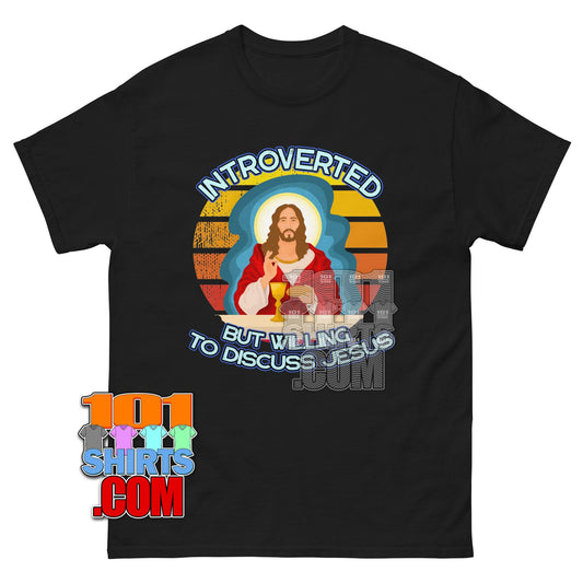 Funny Introvert Jesus T-Shirt Sarcastic Religious Christian Graphic Tee