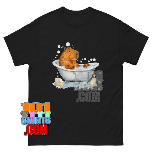 Cute Capybara Bath Bubble Candle Graphic Tee T Shirt