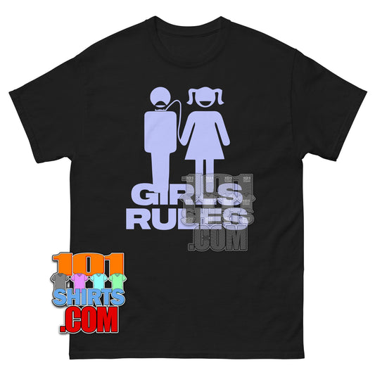 Girls Rules Blue Pastel Aesthetic Feminist Graphic Tee T Shirt