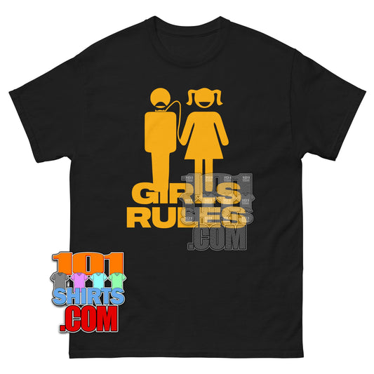 Girls Rules Yellow Aesthetic Feminist Funny Graphic Tee T Shirt