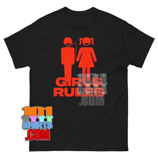Girls Rules Red Aesthetic Feminist Funny Graphic Tee T Shirt