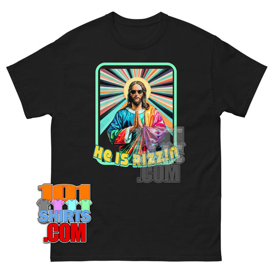 He Is Rizzin Funny Easter Gen Z Meme Typography Graphic Tee