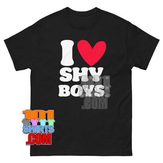 I Love Shy Boys Red Heart Aesthetic Sassy Graphic Tee T Shirt