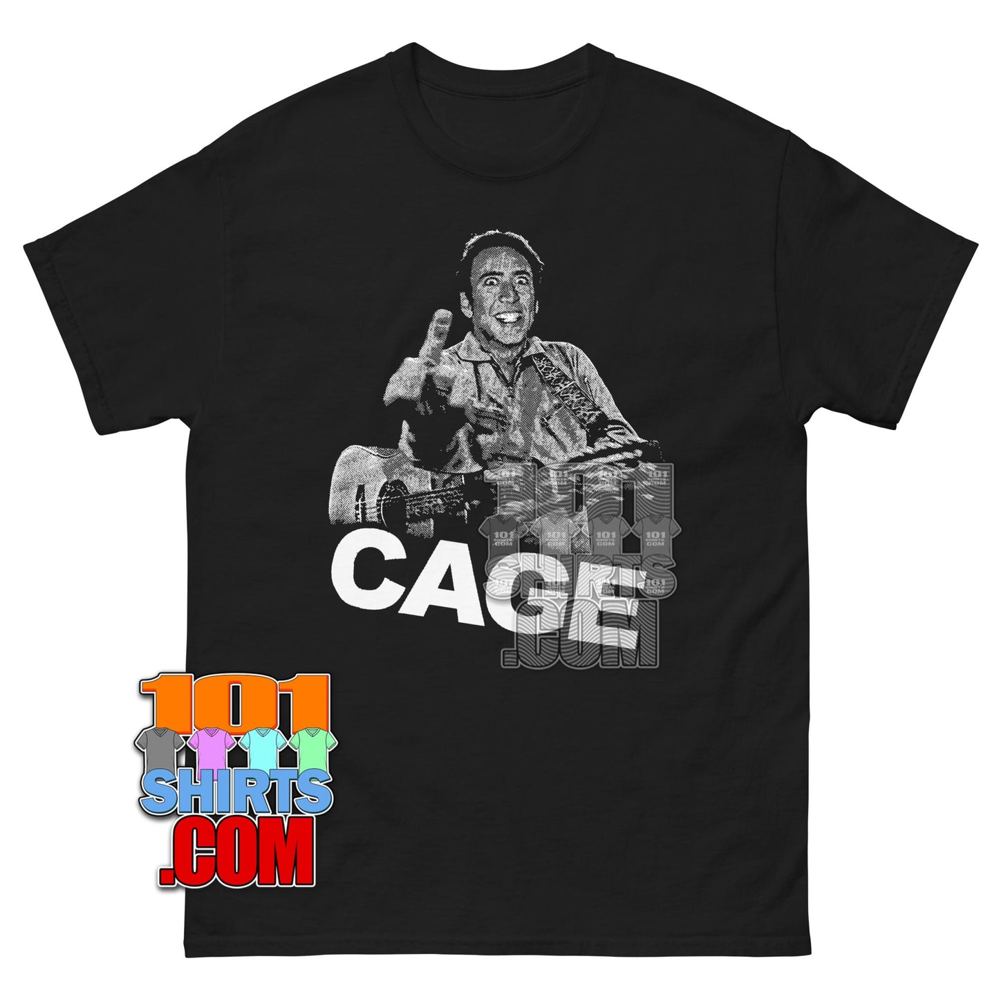 Nicolas Cage Vintage Punk Guitar Graphic Tee - Retro Movie Meme T-Shirt