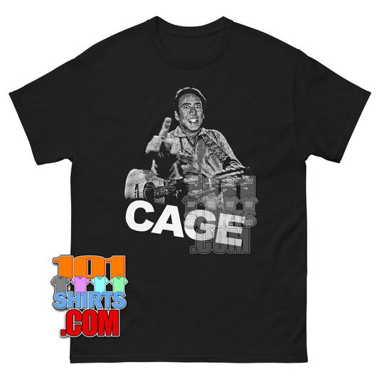 Nicolas Cage Vintage Punk Guitar Graphic Tee - Retro Movie Meme T-Shirt