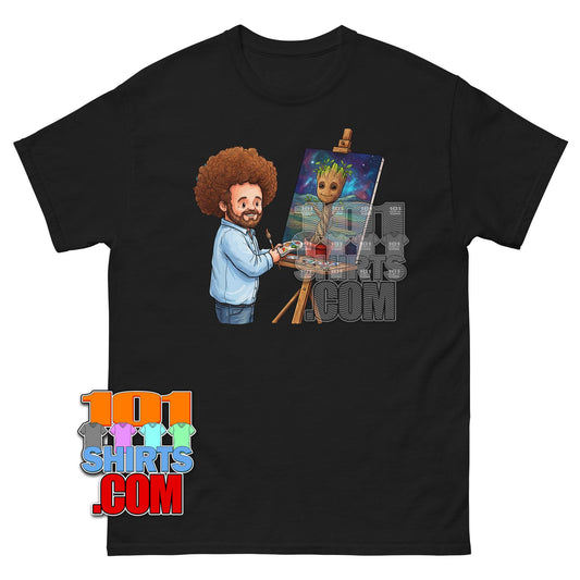 Bob Ross Joy of Painting Groot Guardians of the Galaxy Mashup T-Shirt
