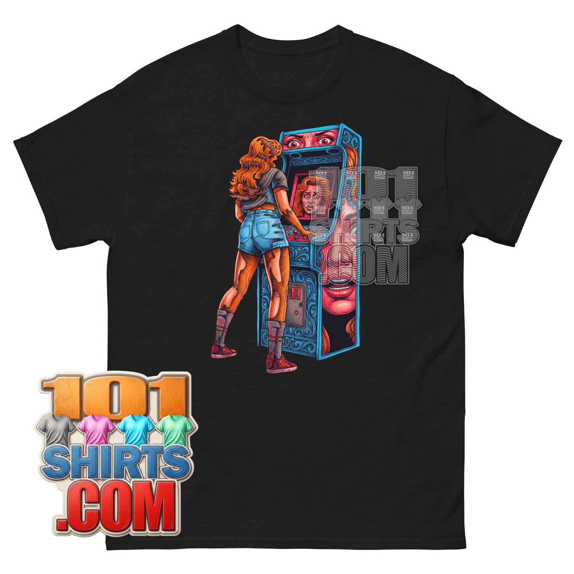 Retro Arcade Girl T-Shirt 80s Synthwave Vintage Gaming Graphic Tee