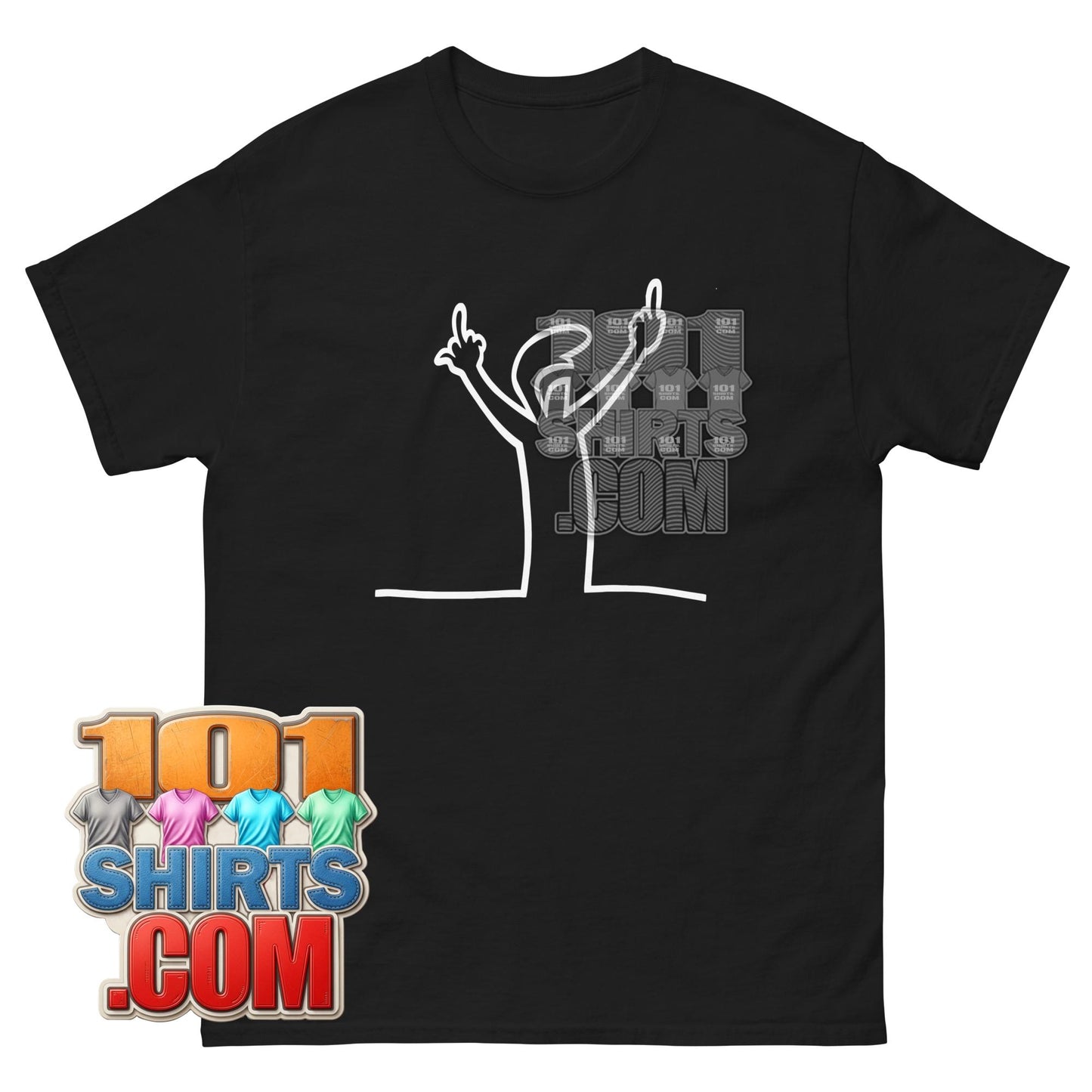 La Linea Middle Finger T-Shirt Funny Retro Cartoon Graphic Tee