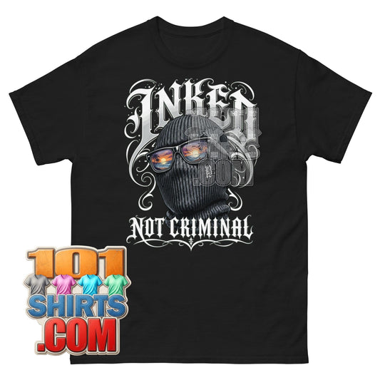 Inked Not Criminal T-Shirt Tattoo Balaclava Graphic Tee