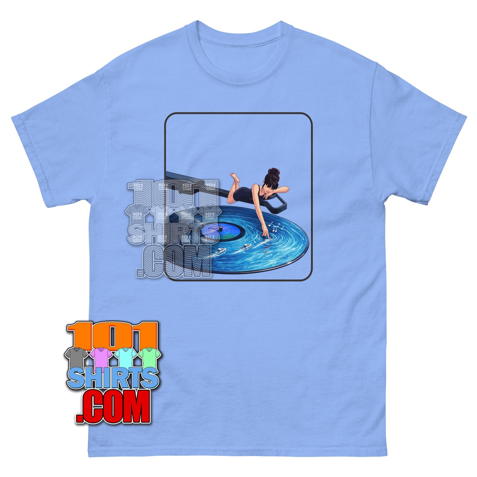 Vinyl Record Water T-Shirt Surreal Music Girl Turntable Graphic Tee