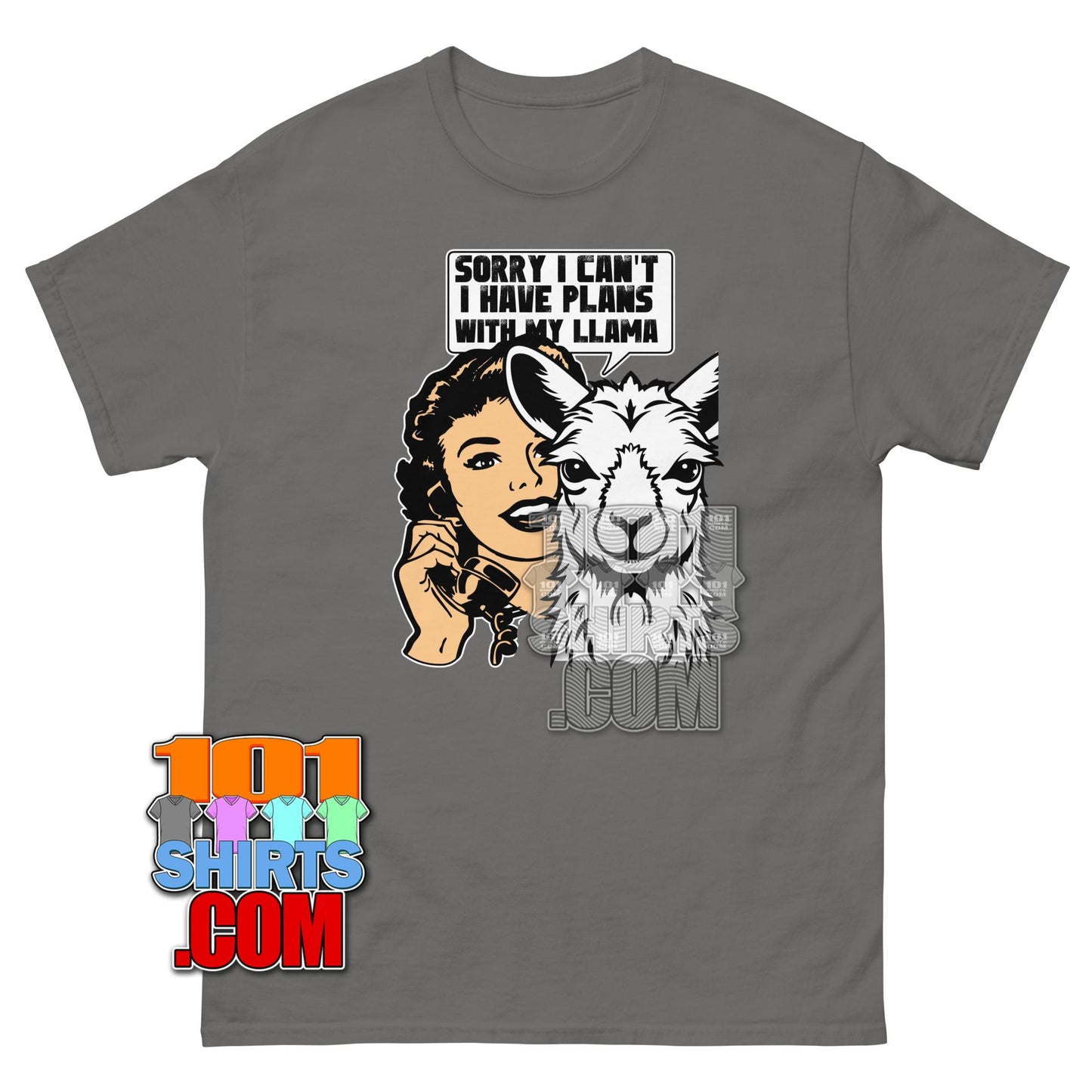 Funny Llama T-Shirt Sorry I Have Plans With My Llama Alpaca Lover Tee