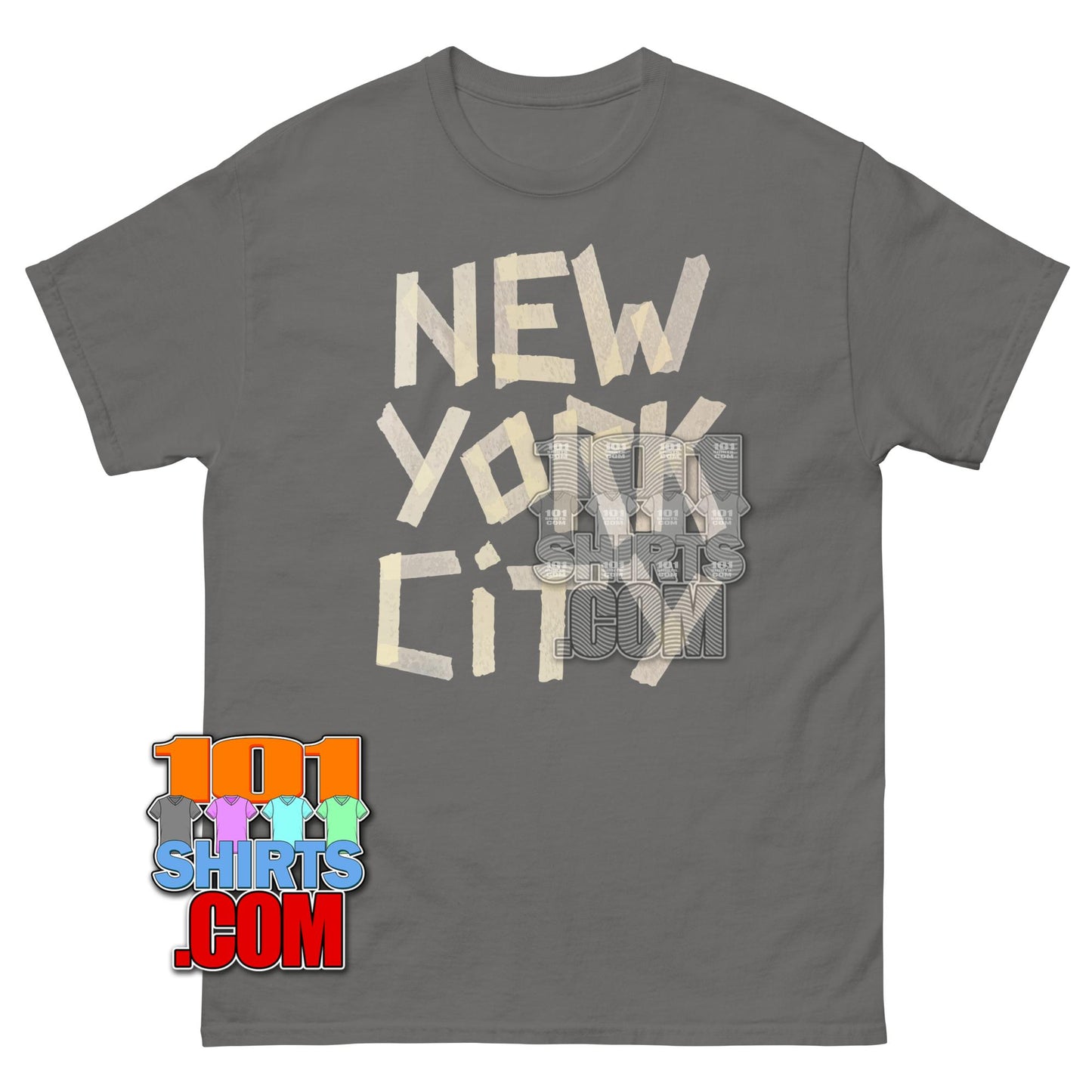 Cool New York City NYC Faux Masking Tape Print T-Shirt