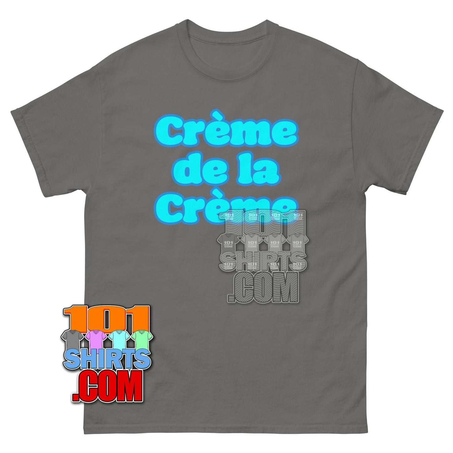 Creme de la Creme Y2K Light Blue Typography Graphic Tee T Shirt
