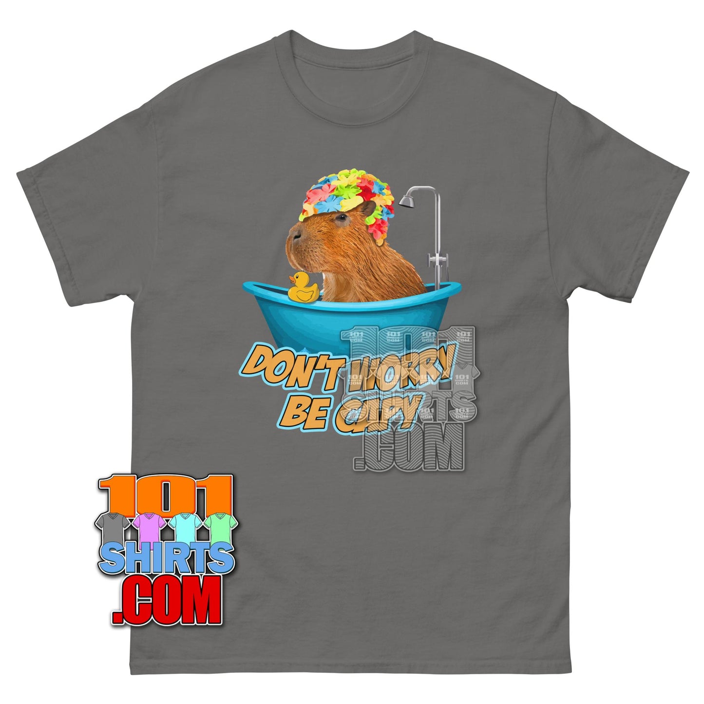 Dont Worry Be Capy Cute Capybara Bath Graphic Tee T Shirt