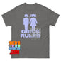 Girls Rules Blue Pastel Aesthetic Feminist Graphic Tee T Shirt