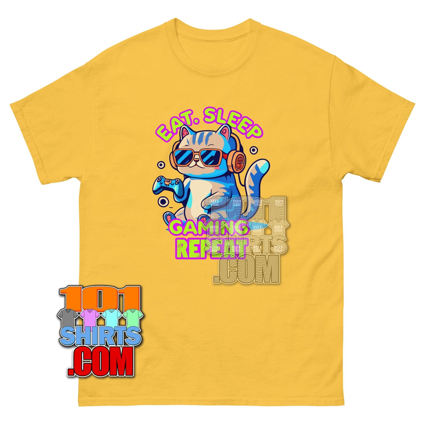 Eat Sleep Gaming Repeat T-Shirt Funny Gamer Video Game Controller Tee